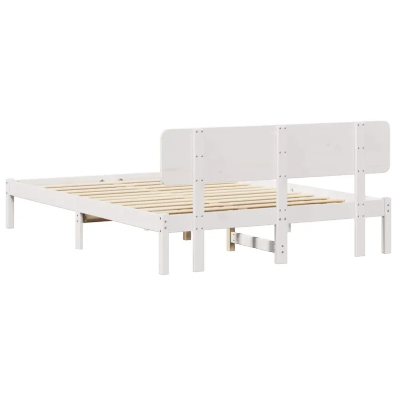 Lovos rėmas Balta 200 x 200 cm Kietos pušies mediena