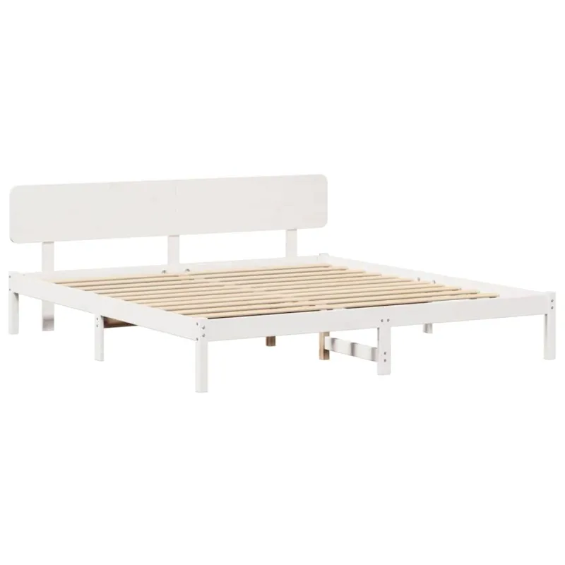 Lovos rėmas Balta 180 x 200 cm Kietos pušies mediena