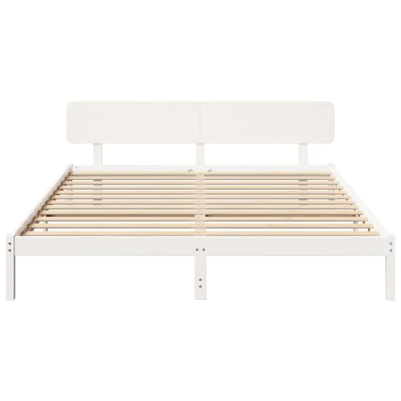 Lovos rėmas Balta 180 x 200 cm Kietos pušies mediena