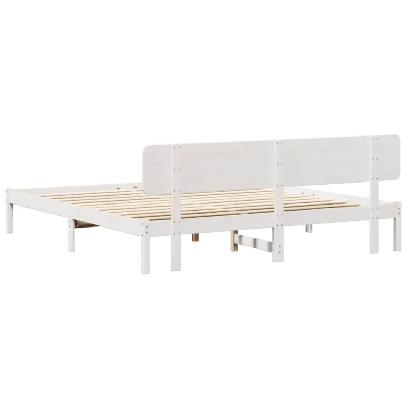 Lovos rėmas Balta 180 x 200 cm Kietos pušies mediena