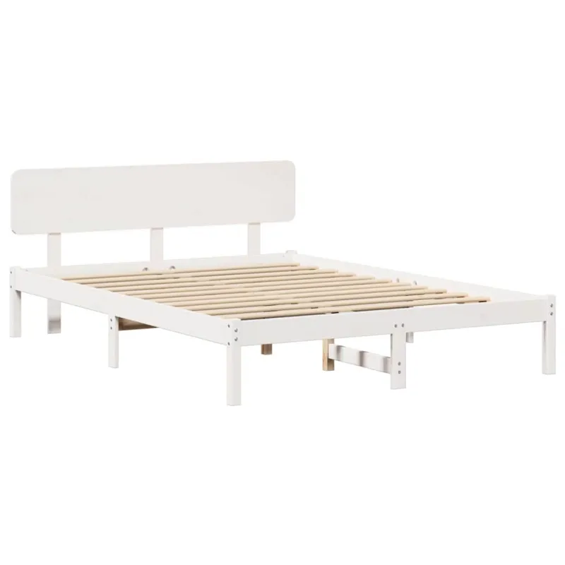 Lovos rėmas Balta 160 x 200 cm Kietos pušies mediena