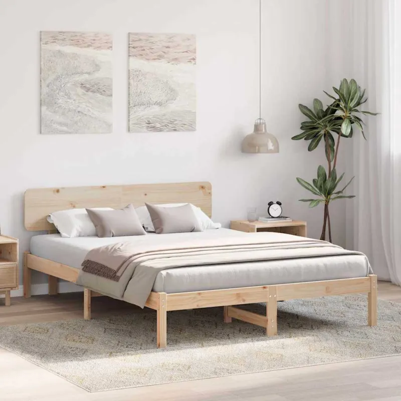 Lovos rėmas Natūrali 150 x 200 cm Kietos pušies mediena