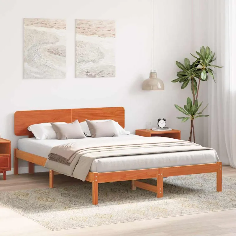 Lovos rėmas Vaško ruda 150 x 200 cm Kietos pušies mediena