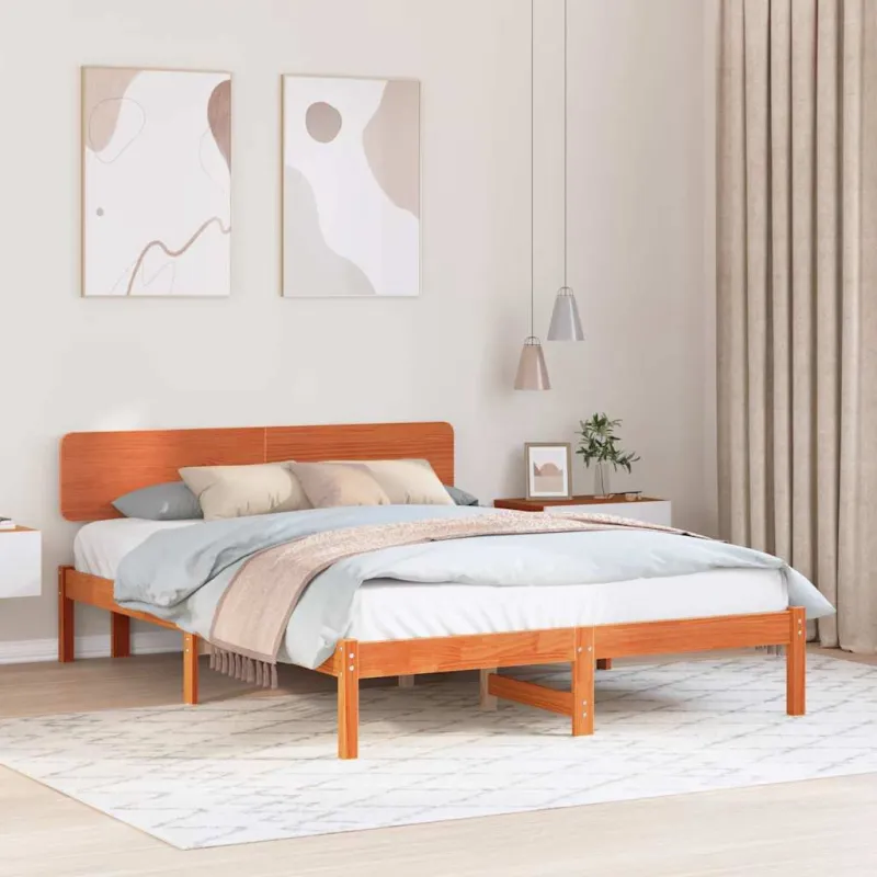 Lovos rėmas Vaško ruda 140 x 200 cm Kietos pušies mediena