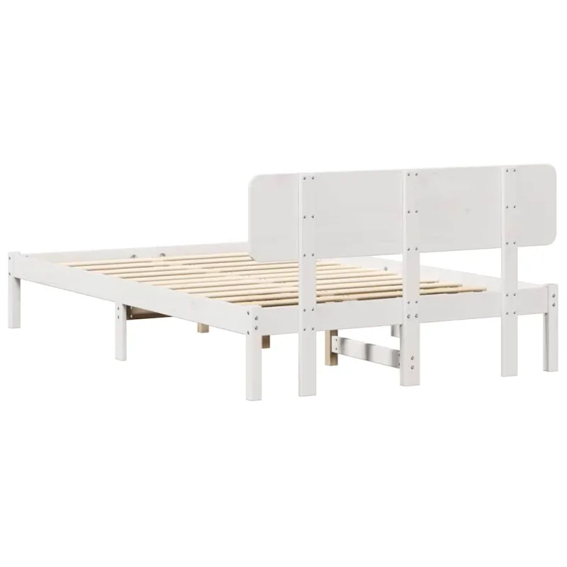 Lovos rėmas Balta 140 x 190 cm Kietos pušies mediena