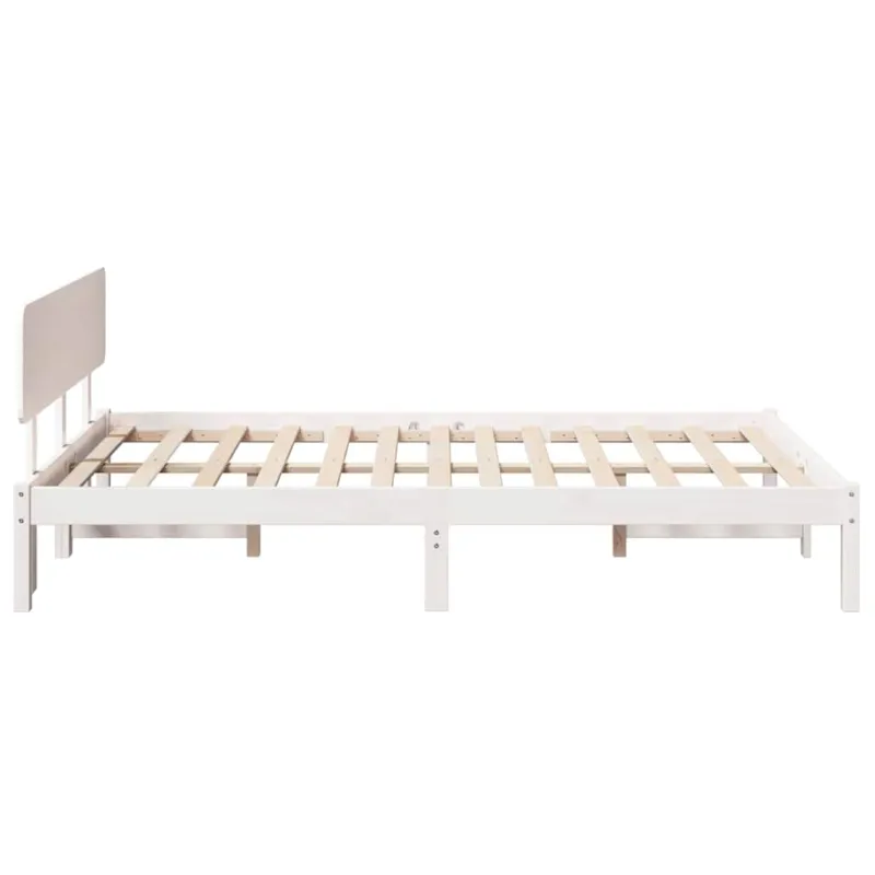 Lovos rėmas Balta 135 x 190 cm Kietos pušies mediena
