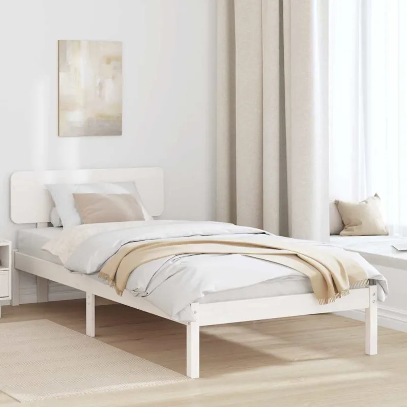 Lovos rėmas Balta 100 x 200 cm Kietos pušies mediena
