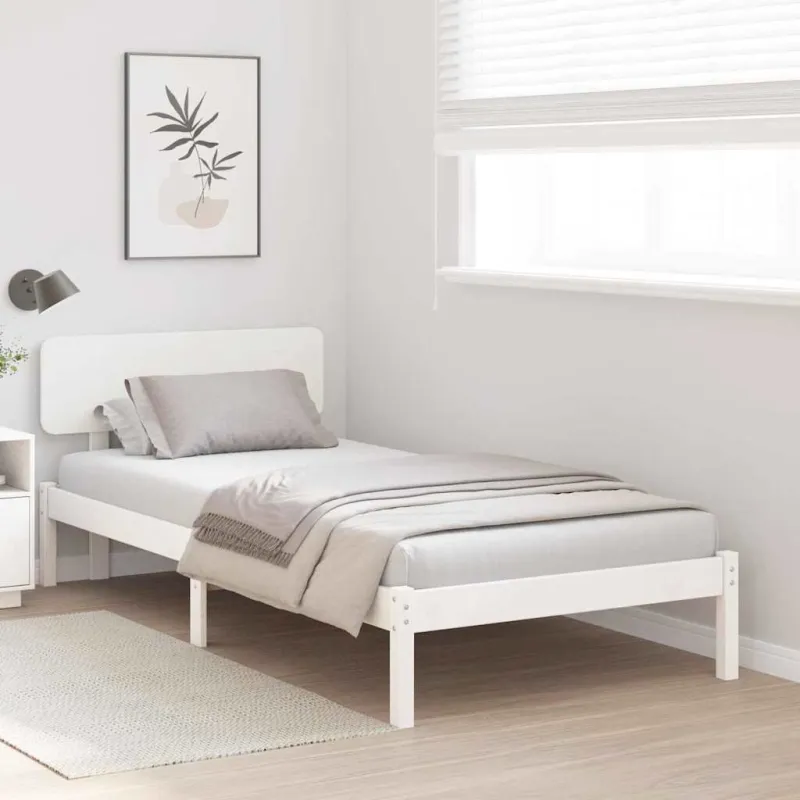 Lovos rėmas Balta 100 x 200 cm Kietos pušies mediena