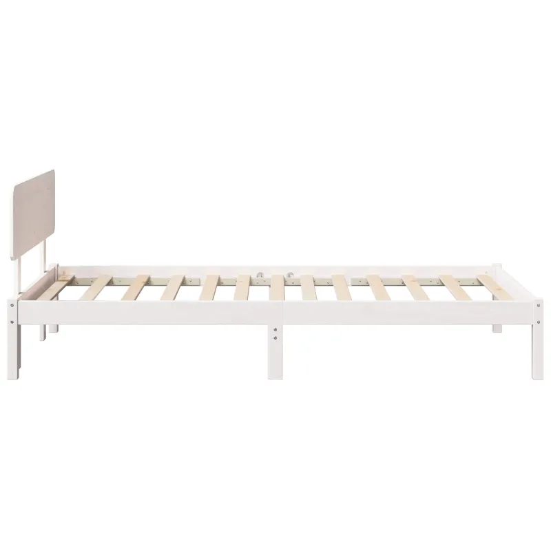 Lovos rėmas Balta 90 x 190 cm Kietos pušies mediena