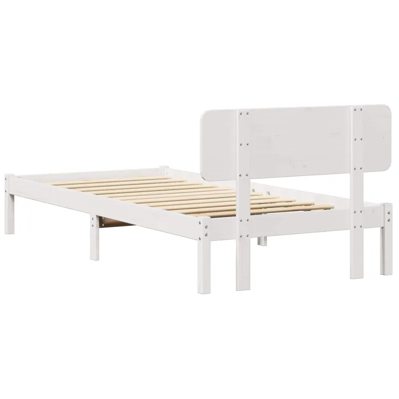 Lovos rėmas Balta 75 x 190 cm Kietos pušies mediena