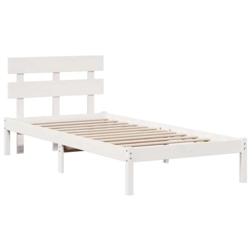 Lovos rėmas Balta 80 x 200 cm Pušies medienos masyvas