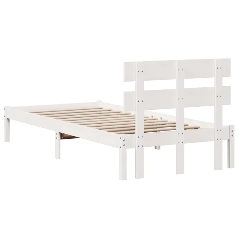 Lovos rėmas Balta 90 x 200 cm Pušies medienos masyvas