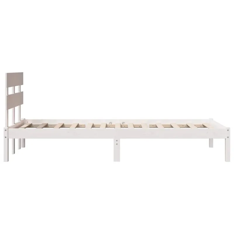 Lovos rėmas Balta 90 x 190 cm Pušies medienos masyvas