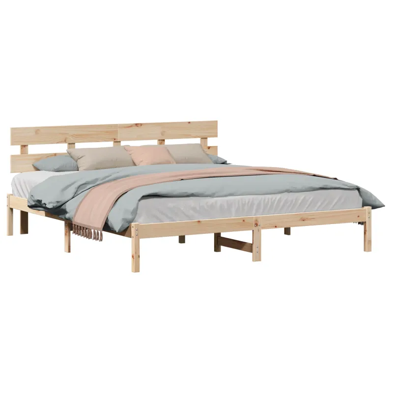 Lovos rėmas Ruda 200 x 200 cm Pušies medienos masyvas