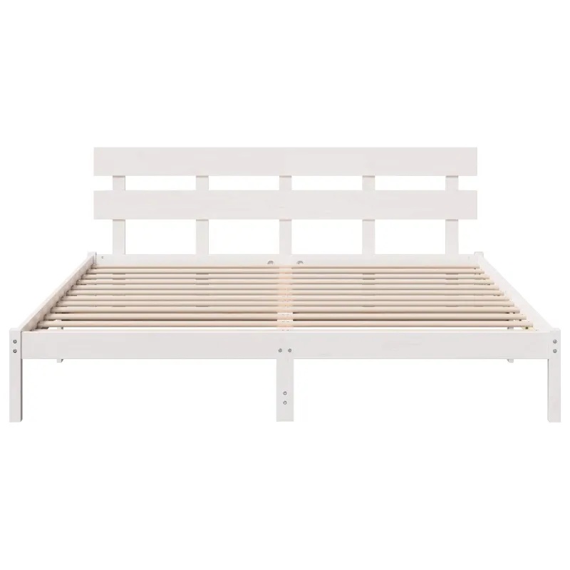 Lovos rėmas Balta 200 x 200 cm Pušies medienos masyvas