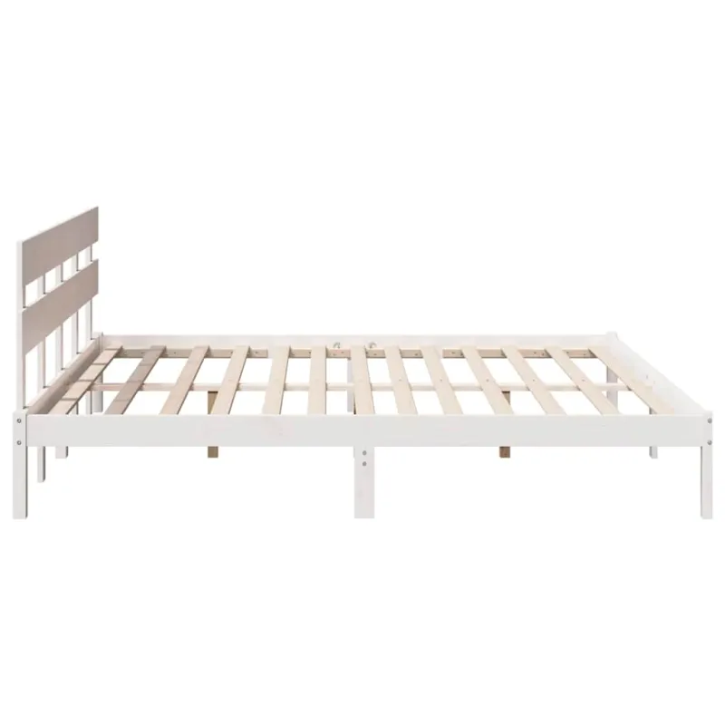 Lovos rėmas Balta 180 x 200 cm Pušies medienos masyvas