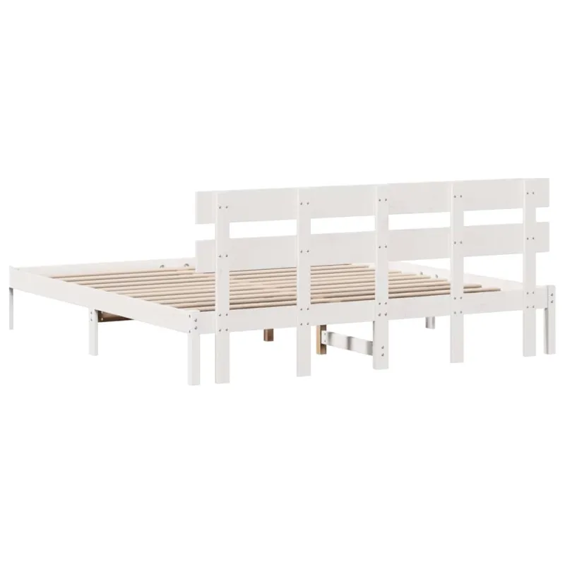 Lovos rėmas Balta 180 x 200 cm Pušies medienos masyvas
