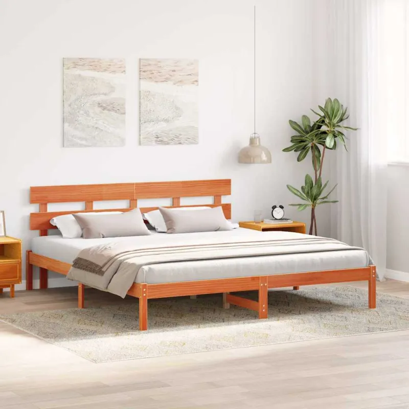 Lovos rėmas Ruda 180 x 200 cm Pušies medienos masyvas