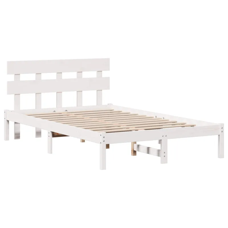 Lovos rėmas Balta 120 x 200 cm Pušies medienos masyvas
