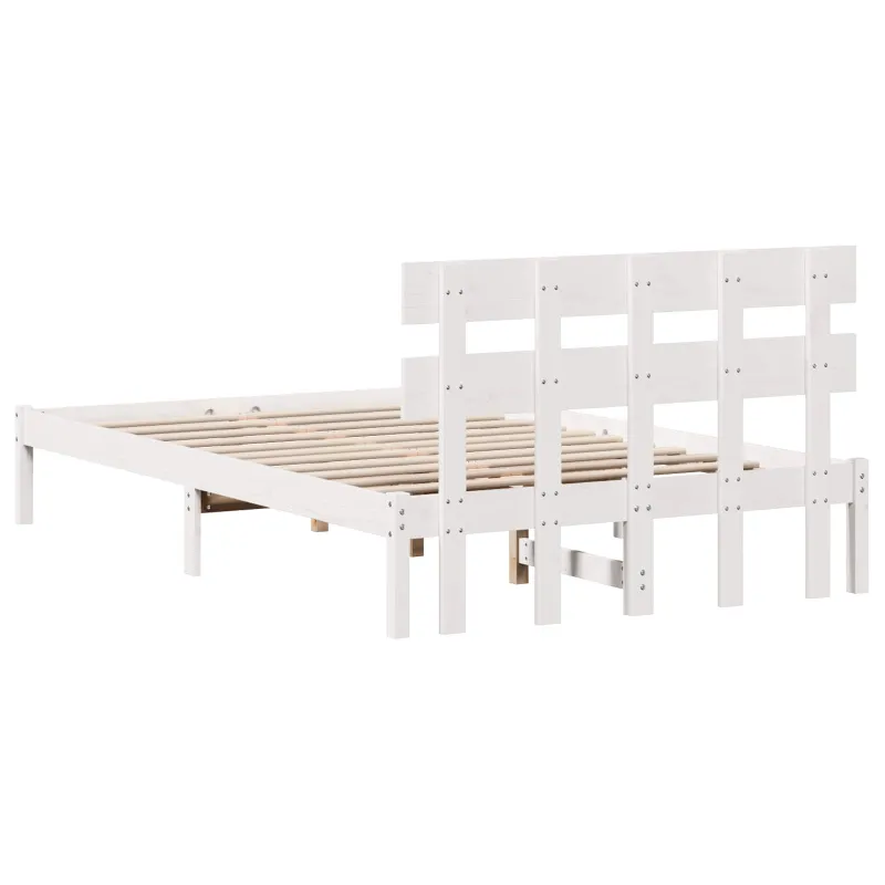 Lovos rėmas Balta 120 x 200 cm Pušies medienos masyvas