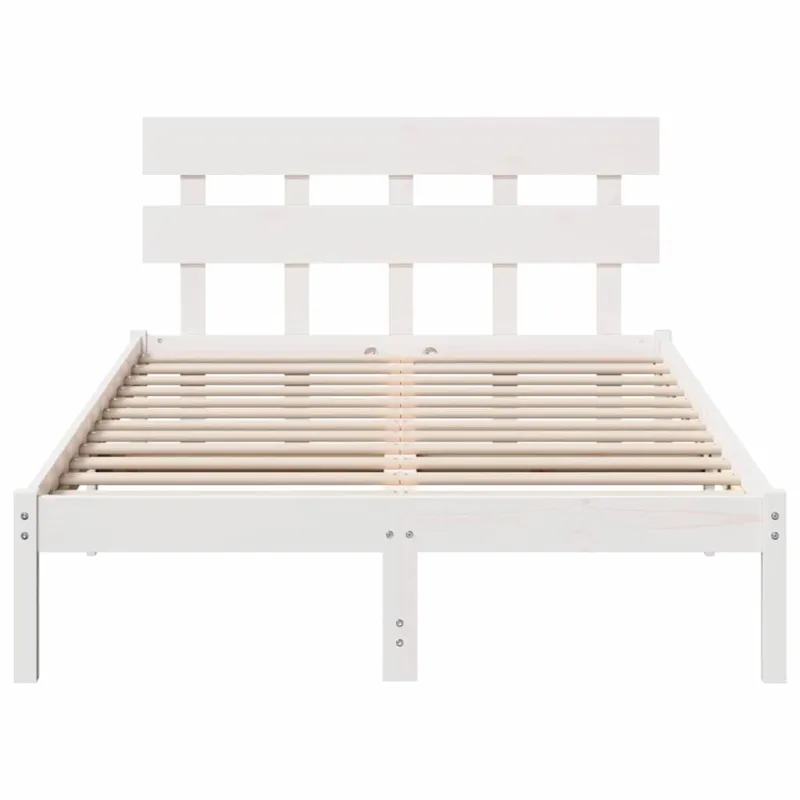 Lovos rėmas Balta 140 x 190 cm Pušies medienos masyvas