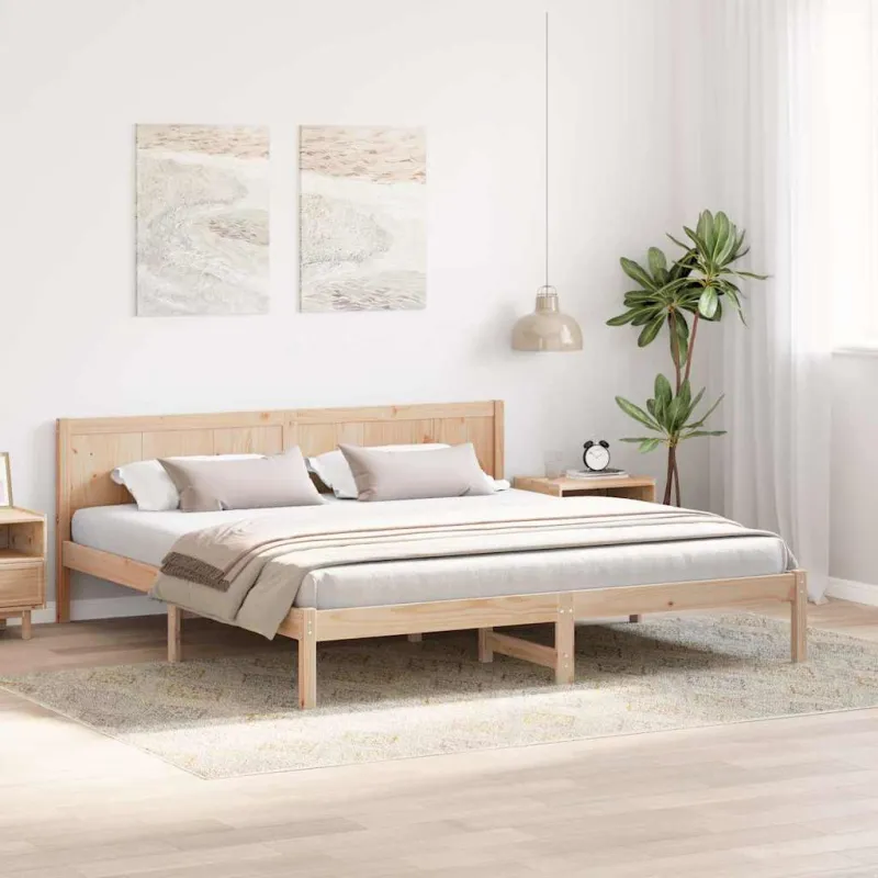 Lovos rėmas Ruda 200 x 200 cm Pušies medienos masyvas