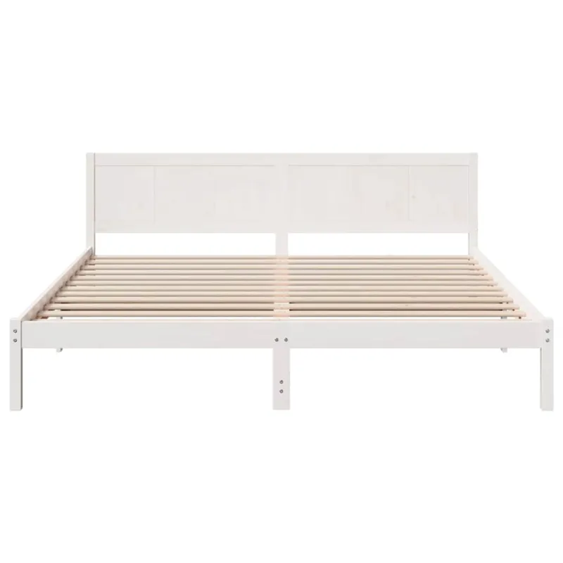 Lovos rėmas Balta 200 x 200 cm Pušies medienos masyvas