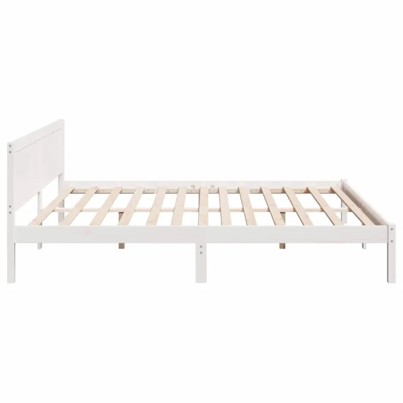 Lovos rėmas Balta 200 x 200 cm Pušies medienos masyvas