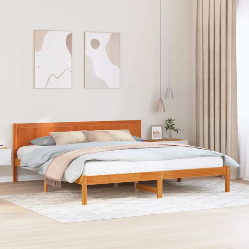 Lovos rėmas Ruda 200 x 200 cm Pušies medienos masyvas