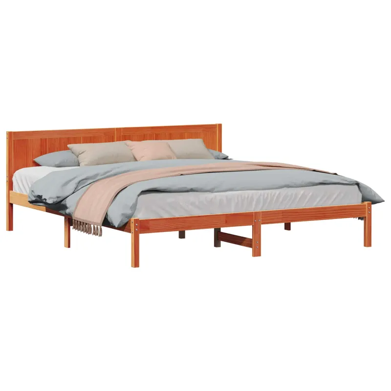 Lovos rėmas Ruda 200 x 200 cm Pušies medienos masyvas