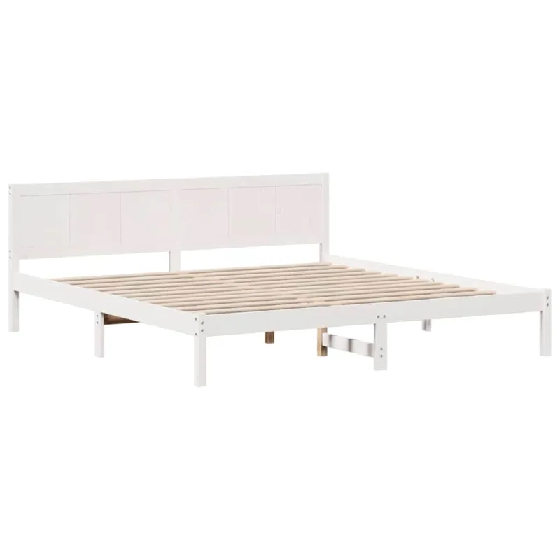 Lovos rėmas Balta 180 x 200 cm Pušies medienos masyvas