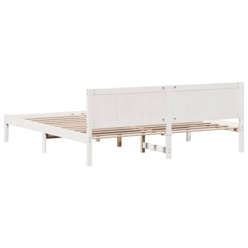 Lovos rėmas Balta 180 x 200 cm Pušies medienos masyvas