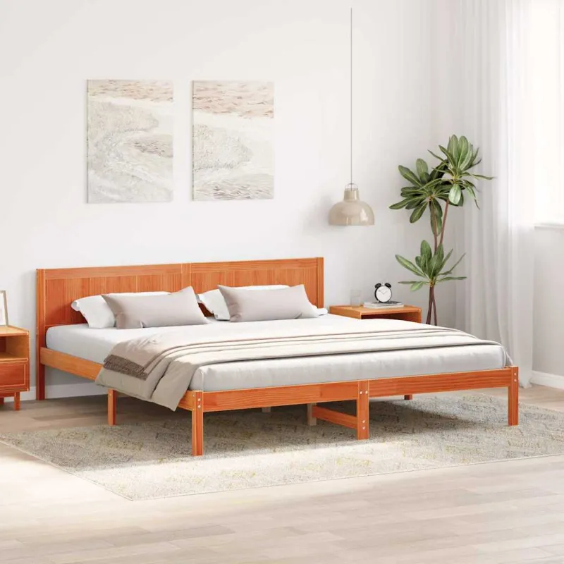 Lovos rėmas Ruda 180 x 200 cm Pušies medienos masyvas