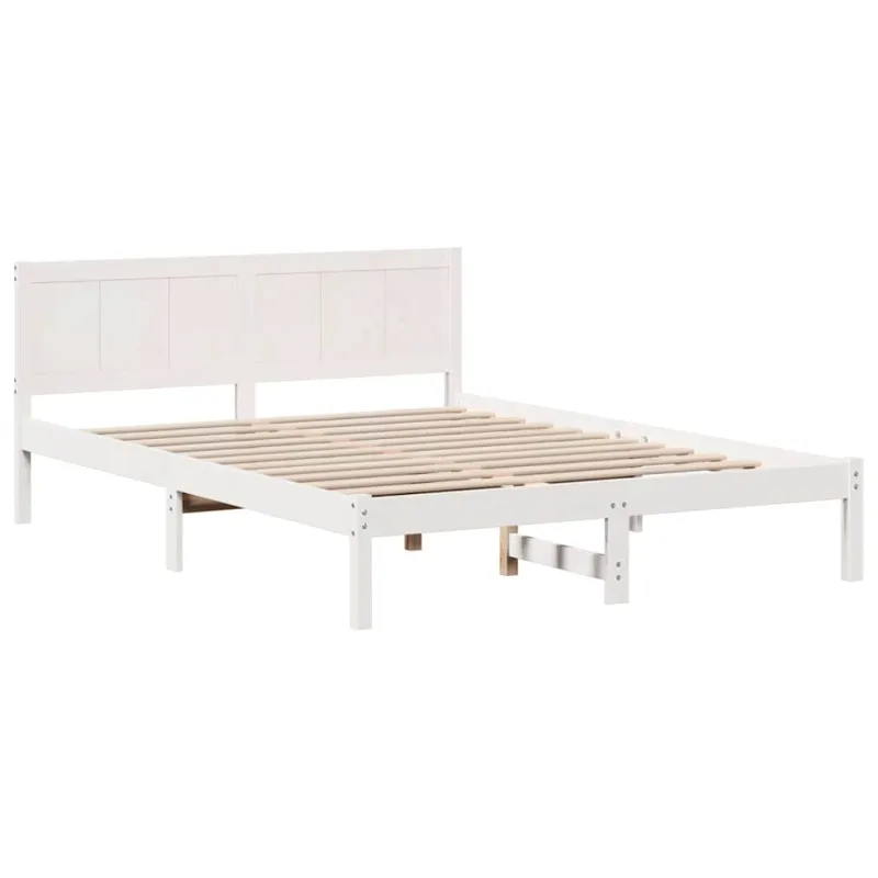 Lovos rėmas Balta 160 x 200 cm Pušies medienos masyvas