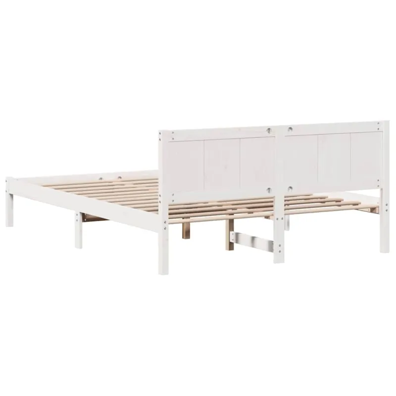 Lovos rėmas Balta 160 x 200 cm Pušies medienos masyvas