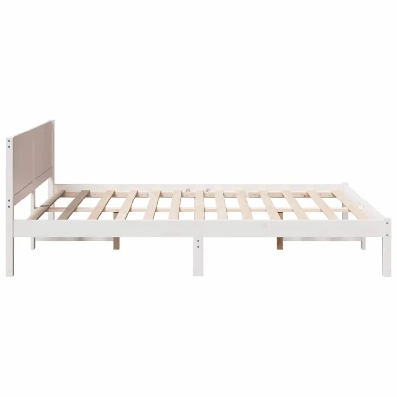 Lovos rėmas Balta 150 x 200 cm Pušies medienos masyvas