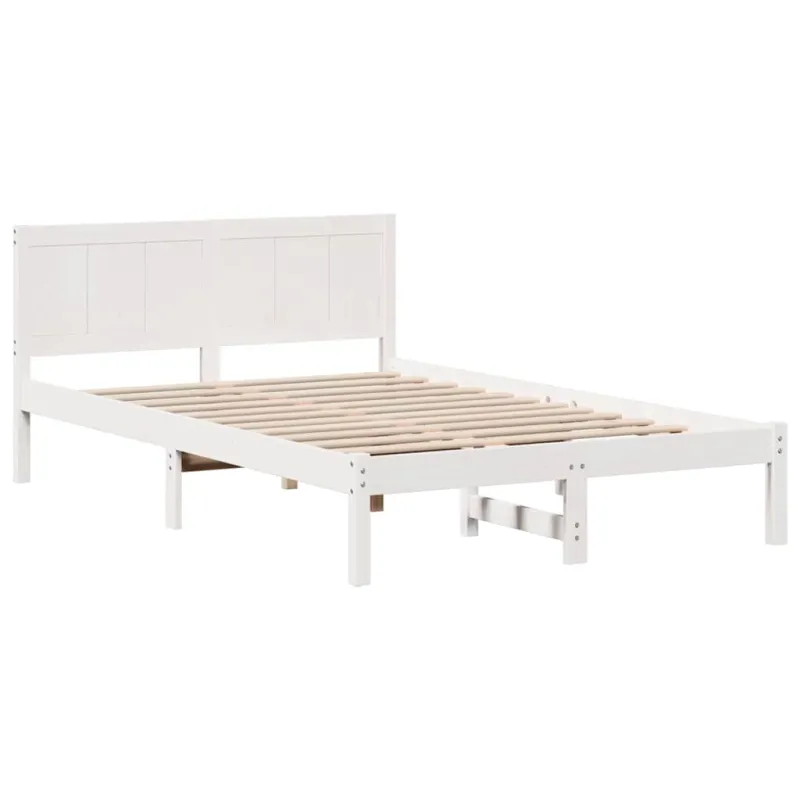 Lovos rėmas Balta 120 x 200 cm Pušies medienos masyvas