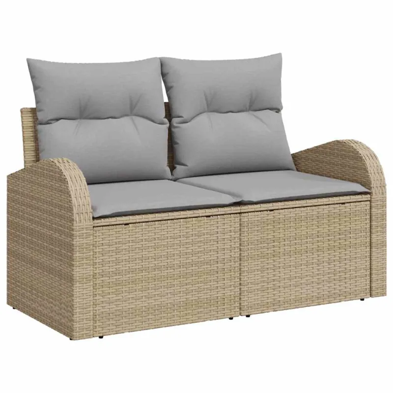 Sodo sohvaryhmä tyynyine 6 osaa, hiekanvärinen polyratanu