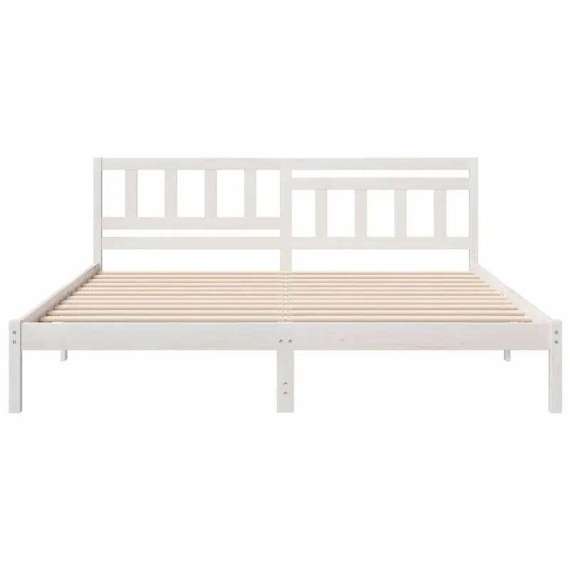 Lovos rėmas Balta 200 x 200 cm Kietos pušies mediena