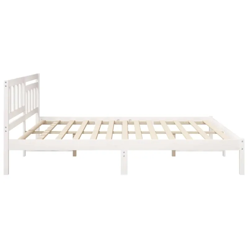 Lovos rėmas Balta 200 x 200 cm Kietos pušies mediena