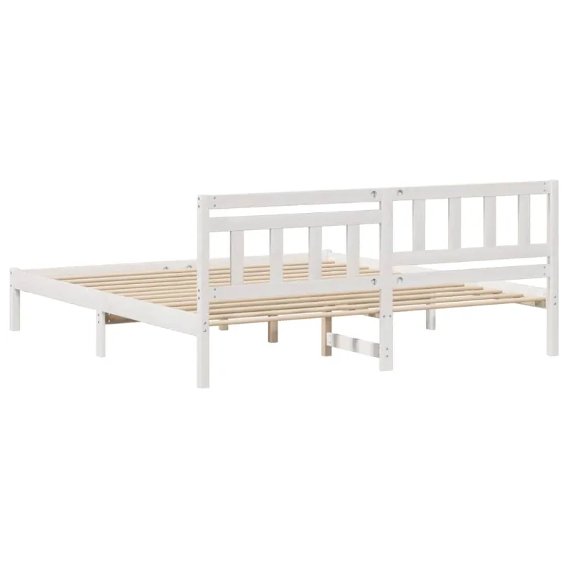 Lovos rėmas Balta 180 x 200 cm Kietos pušies mediena