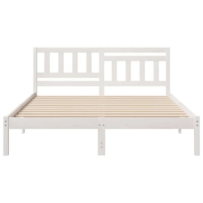 Lovos rėmas Balta 150 x 200 cm Kietos pušies mediena