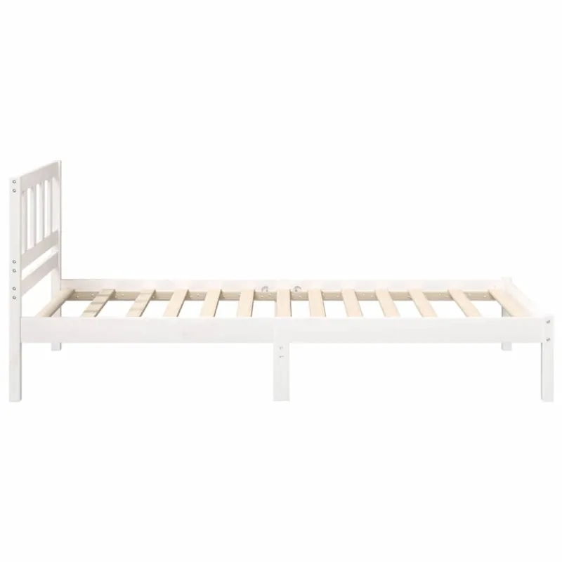 Lovos rėmas Balta 90 x 200 cm Kietos pušies mediena
