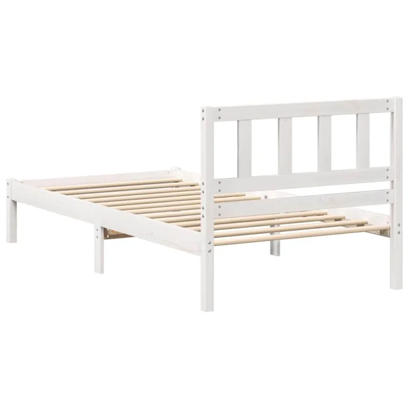Lovos rėmas Balta 90 x 200 cm Kietos pušies mediena