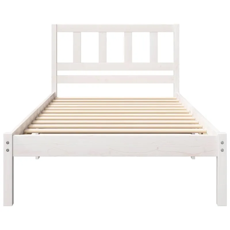 Lovos rėmas Balta 90 x 190 cm Kietos pušies mediena