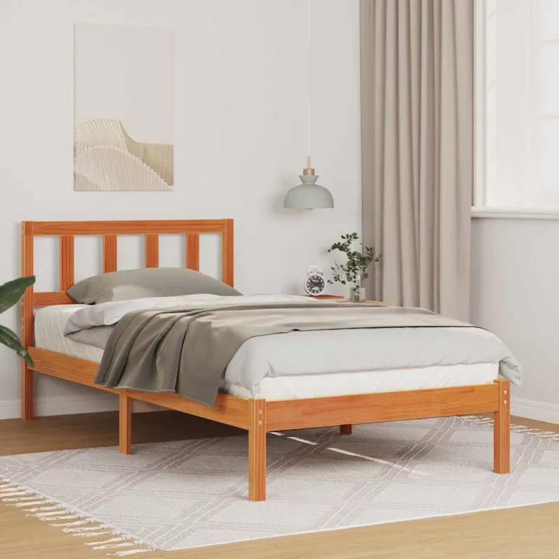 Lovos rėmas Vaško ruda 75 x 190 cm Kietos pušies mediena