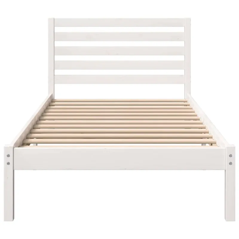 Lovos rėmas Balta 90 x 200 cm Kietos pušies mediena