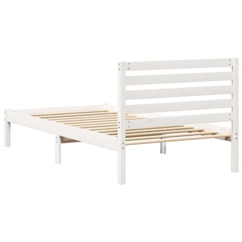 Lovos rėmas Balta 90 x 200 cm Kietos pušies mediena