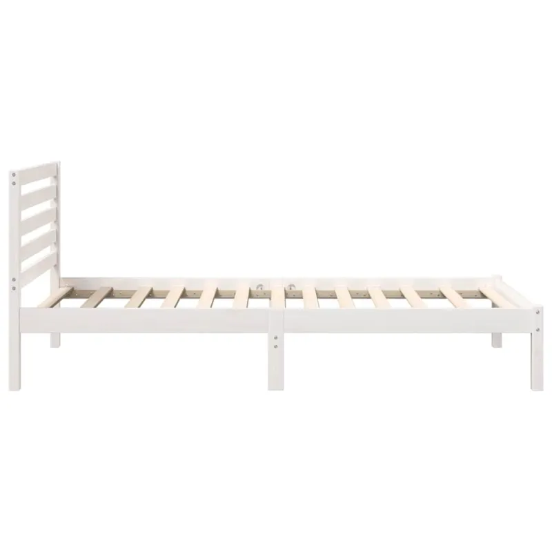 Lovos rėmas Balta 75 x 190 cm Kietos pušies mediena