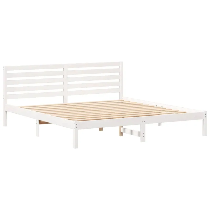 Lovos rėmas Balta 180 x 200 cm Kietos pušies mediena